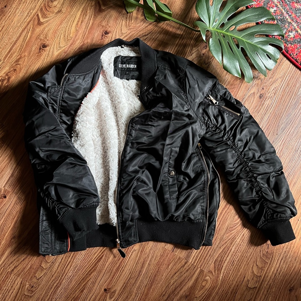 Steve Madden Fur Lined Bomber Jacket / Coat